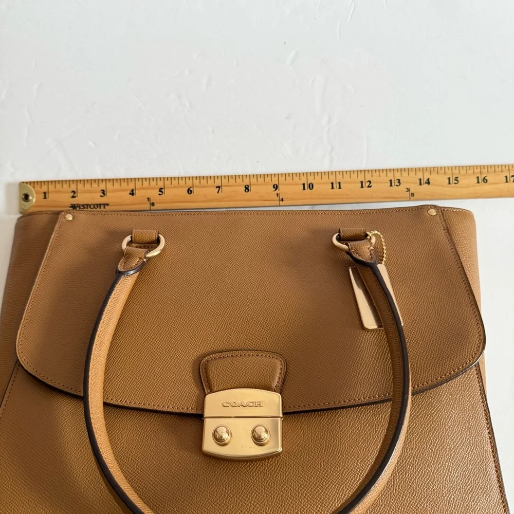 Coach Brown Leather  Structured Tote Bag Handbag Shoulder bag Women